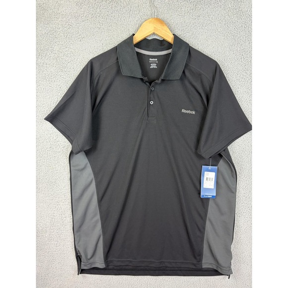 Reebok Other - Reebok Polo Shirt Mens XL Black Gray PlayDry Colorblock Golf Performance Mens